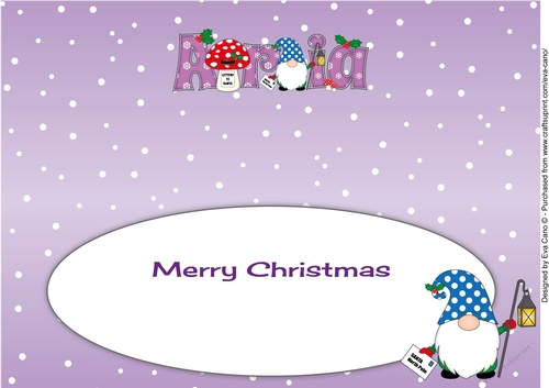 Christmas Gnome with letter to Santa ARIA large dl insert