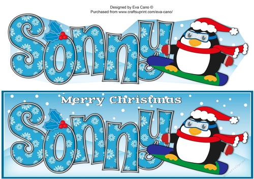 Christmas Fat Penguin Snowboarding SONNY large dl