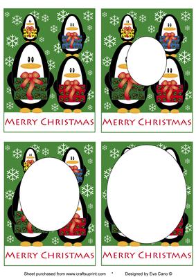 Christmas Penguins Inverted Pyramid Green