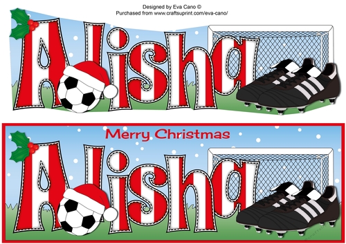 Xmas Football Boots & Football ALISHA in red & white large dl