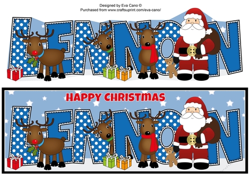Santa and his Reindeers LENNON large dl