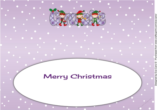 Christmas musical elves GRACIE large dl insert