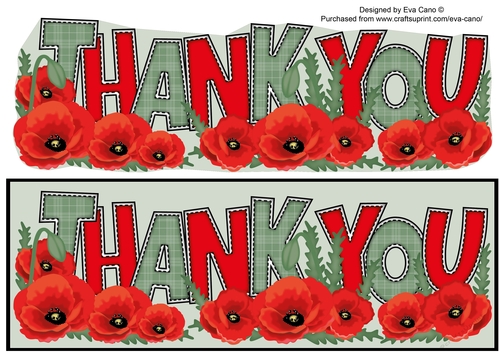Poppies THANK YOU large dl
