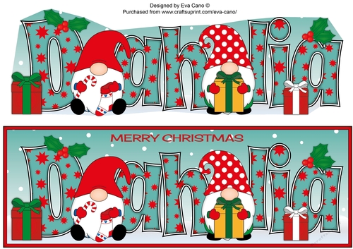 Christmas Gnomes with presents DAHLIA large dl