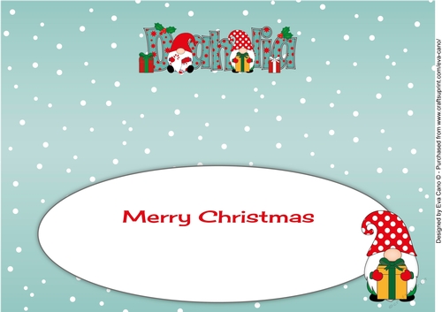 Christmas Gnomes with presents DAHLIA large dl insert