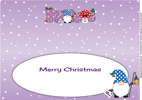 Christmas Gnome with letter to Santa RYLEE large dl insert