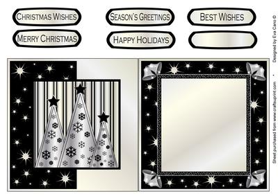 Silver Snowflakes Trees Fold Back