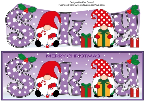 Christmas Gnomes with presents SKY large dl