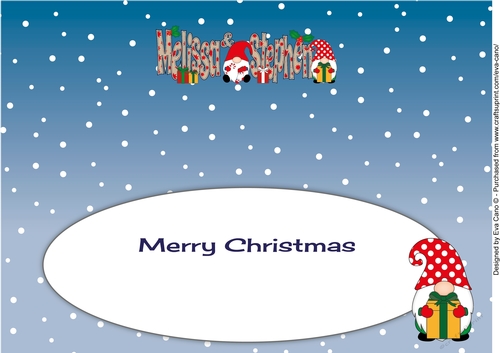 Christmas Gnomes with presents MELISSA & STEPHEN large dl insert