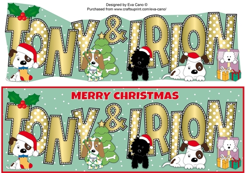 Christmas Dogs TONY & IRION large dl