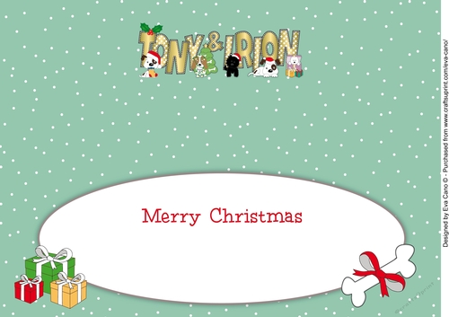 Christmas Dogs TONY & IRION large dl insert