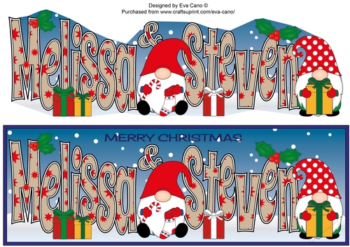 Christmas Gnomes with presents MELISSA & STEVEN large dl