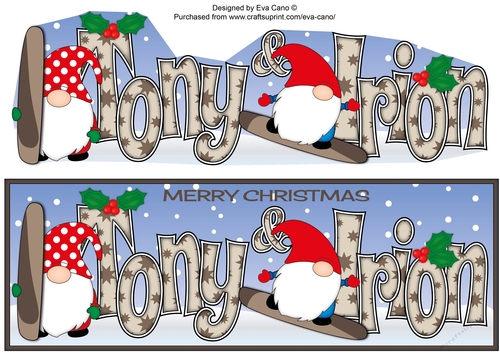 Christmas Gnomes snowboarding TONY & IRION large dl