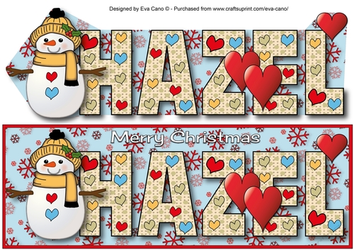 Snowman & Hearts HAZEL large dl