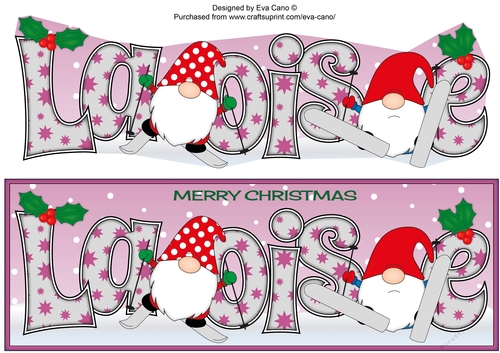 Christmas Gnomes skiing LAOISE large dl