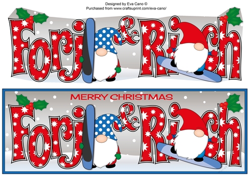 Christmas Gnomes snowboarding FORJ & RICH large dl