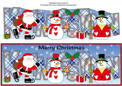 Santa & Snowmen KINGSTON large dl