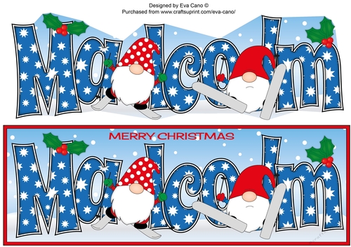 Christmas Gnomes skiing MALCOLM large dl
