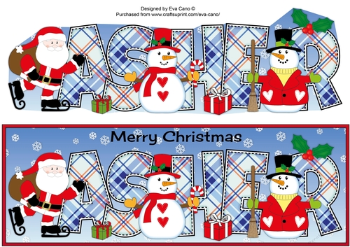 Santa & Snowmen ASHER large dl
