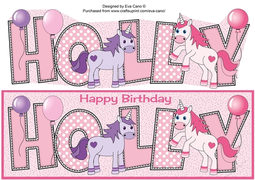 Unicorns and Balloons HOLLY large dl