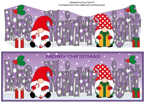 Christmas Gnomes with presents MRS WAINWRIGHT large dl