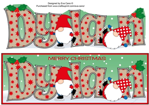Christmas Gnomes ice skating DYLAN large dl