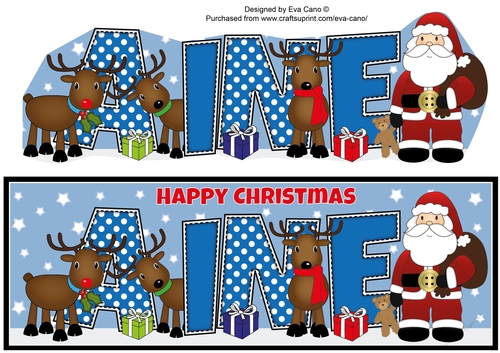 Santa and his Reindeers AINE large dl