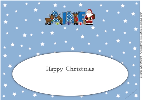 Santa and his Reindeers AINE large dl insert