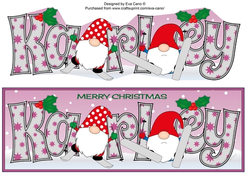 Christmas Gnomes skiing KARLEY large dl