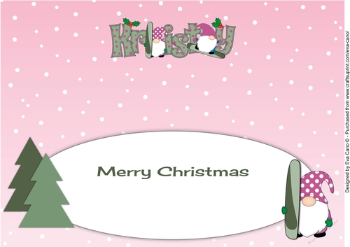 Christmas Gnomes snowboarding KRISTY large dl insert