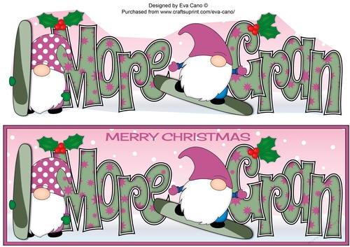 Christmas Gnomes snowboarding MORE GRAN large dl