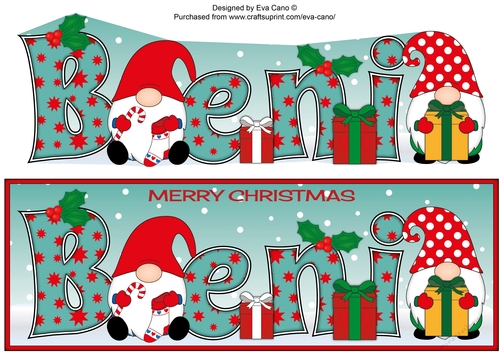 Christmas Gnomes with presents BENI large dl