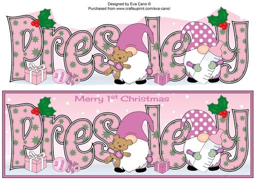 First Christmas Gnomes with baby bottle PRESLEY large dl
