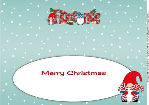 Christmas Gnomes with sweets FLORENCE large dl insert