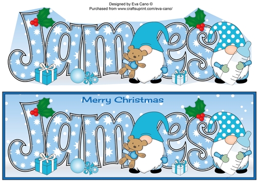 Christmas Gnomes with baby bottle JAMES large dl