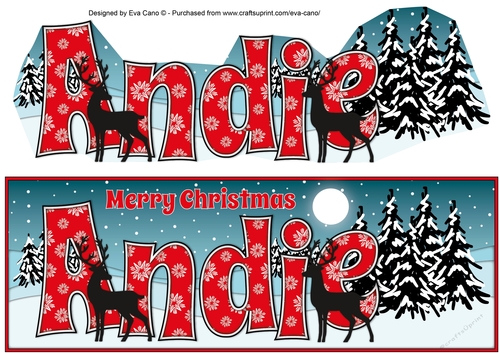 Christmas Winter Scene ANDIE large dl