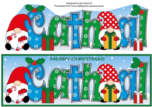 Christmas Gnomes with presents CATHAL large dl