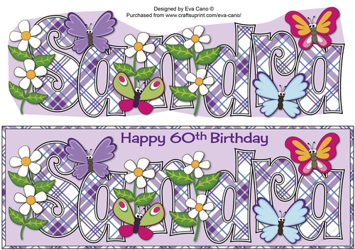 Flowers and Funny Butterflies SANDRA 60th large dl