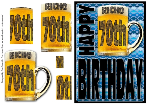 Happy 70th Birthday with Beer RICHO