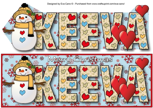 Snowman & Hearts KEEVA large dl