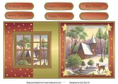 Christmas Scene and Window Fold Back
