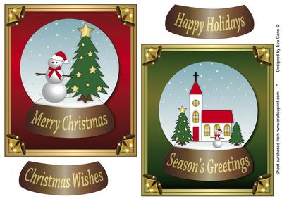 Christmas Snow Globes Toppers