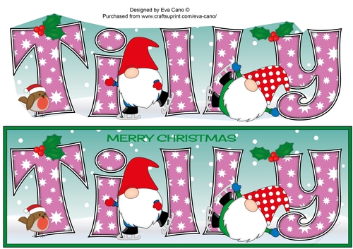 Christmas Gnomes ice skating TILLY large dl