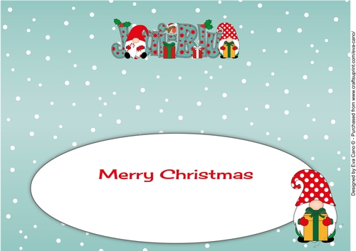 Christmas Gnomes with presents JAI-BLU large dl insert