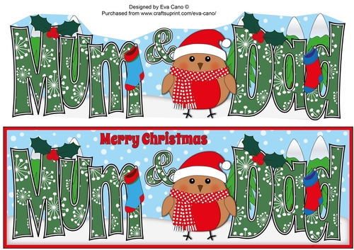 Christmas Plump Robin MUM & DAD large dl