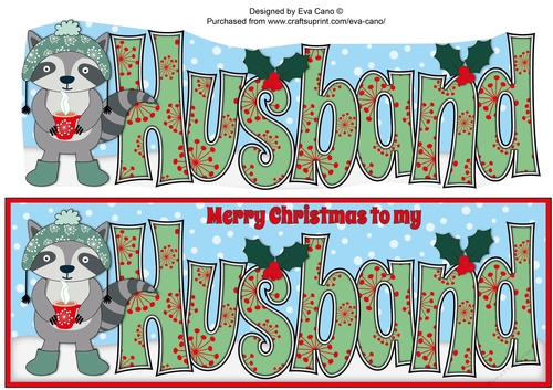 Christmas Rocky the Racoon HUSBAND large dl