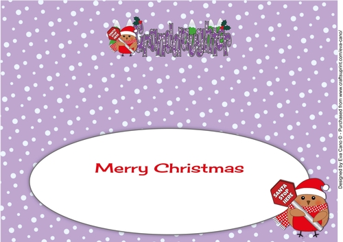 Plump Robin with Santa Sign GRANDDAUGHTER large dl insert