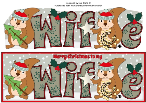 Christmas Sid the Squirrel with Christmas decorations WIFE large dl