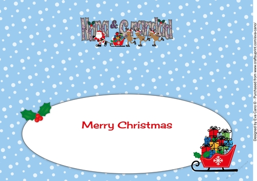 Santas Sleigh Train NANA & GRANDAD large dl insert