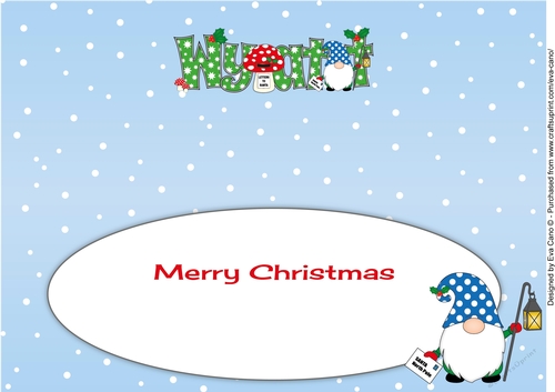 Christmas Gnome with letter to Santa WYATT large dl insert